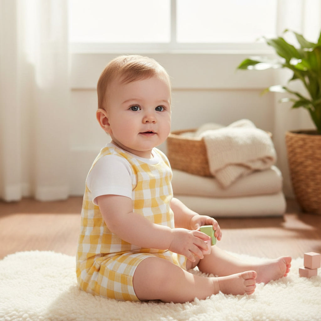 Faux Cotton Short Sleeve Baby Bodysuit Romper
