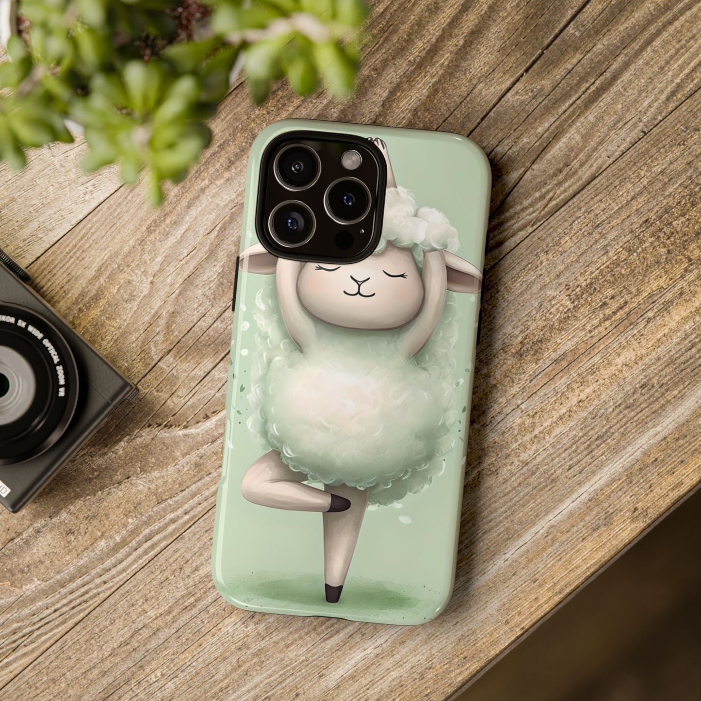 Cute Yoga Sheep Phone Case — Pastel Lamb Ballerina Protective Cover