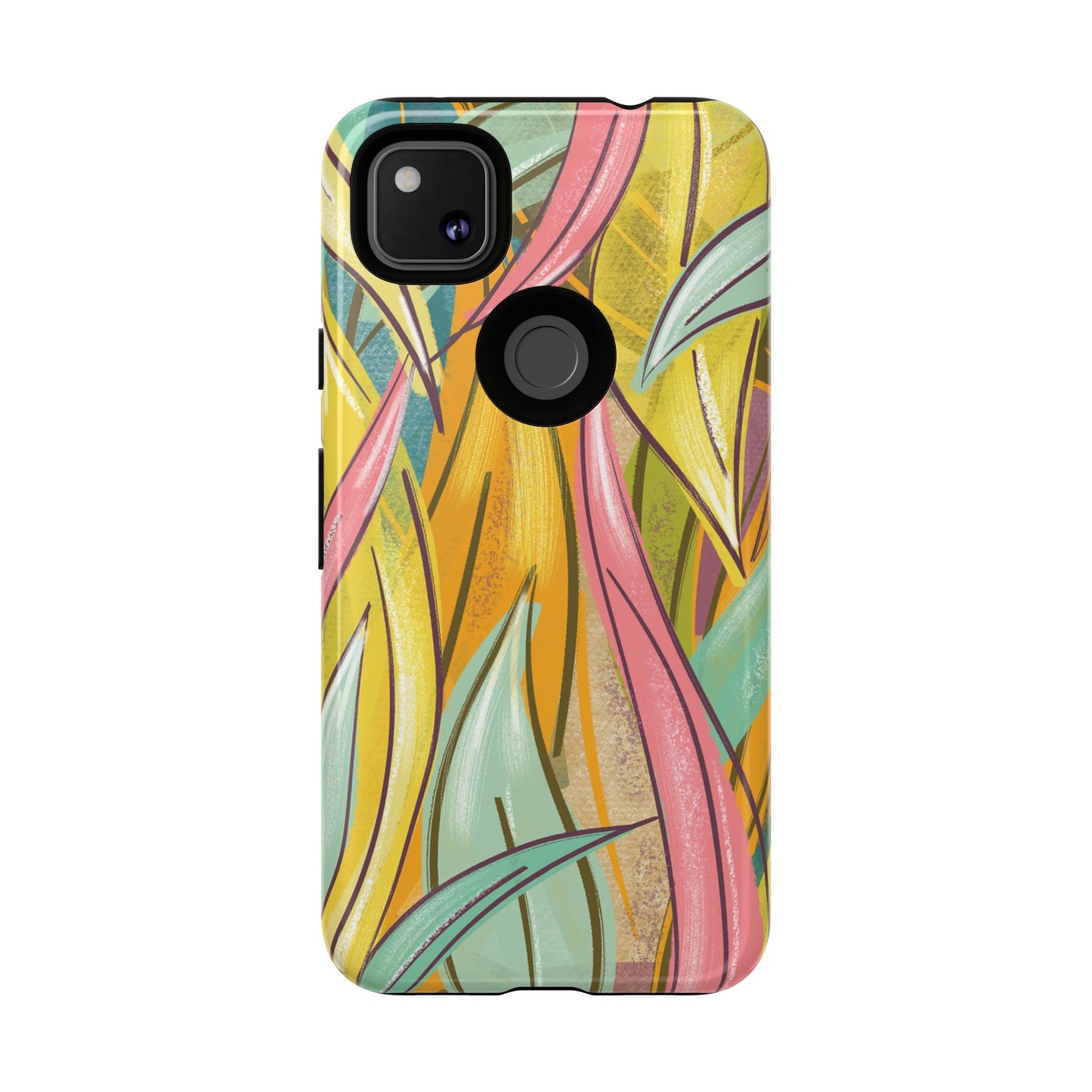 Vibrant Phone Case with Colorful Leaf Design, Tough Cases for Nature Lovers, Eco-Friendly Gift, Summer Vibes, Floral Phone Cover