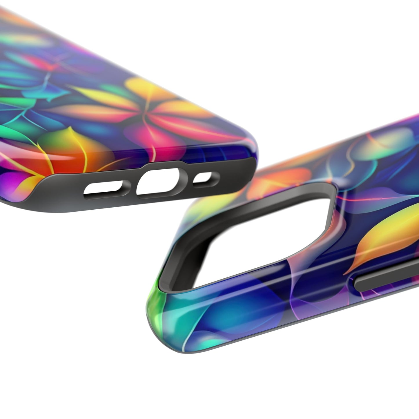 Floral Prism Magnetic Impact-Resistant Phone Case — Colorful Gradient Petal Design