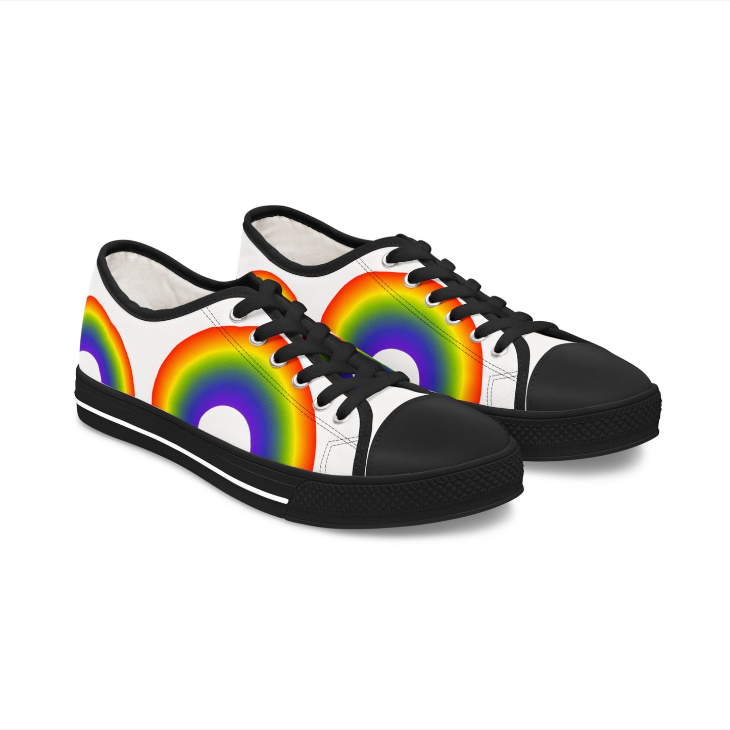 Rainbow Low Top Sneakers — Colorful Pride Casual Shoes
