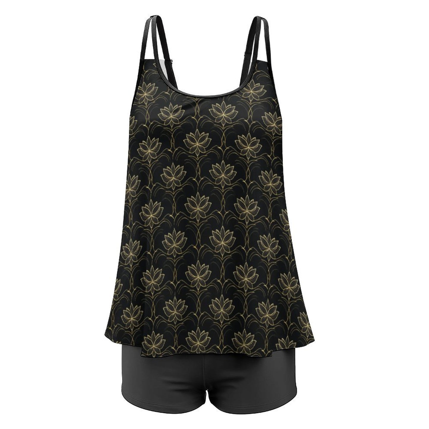Plus Size Women Tankini 2-Piece Swimsuit