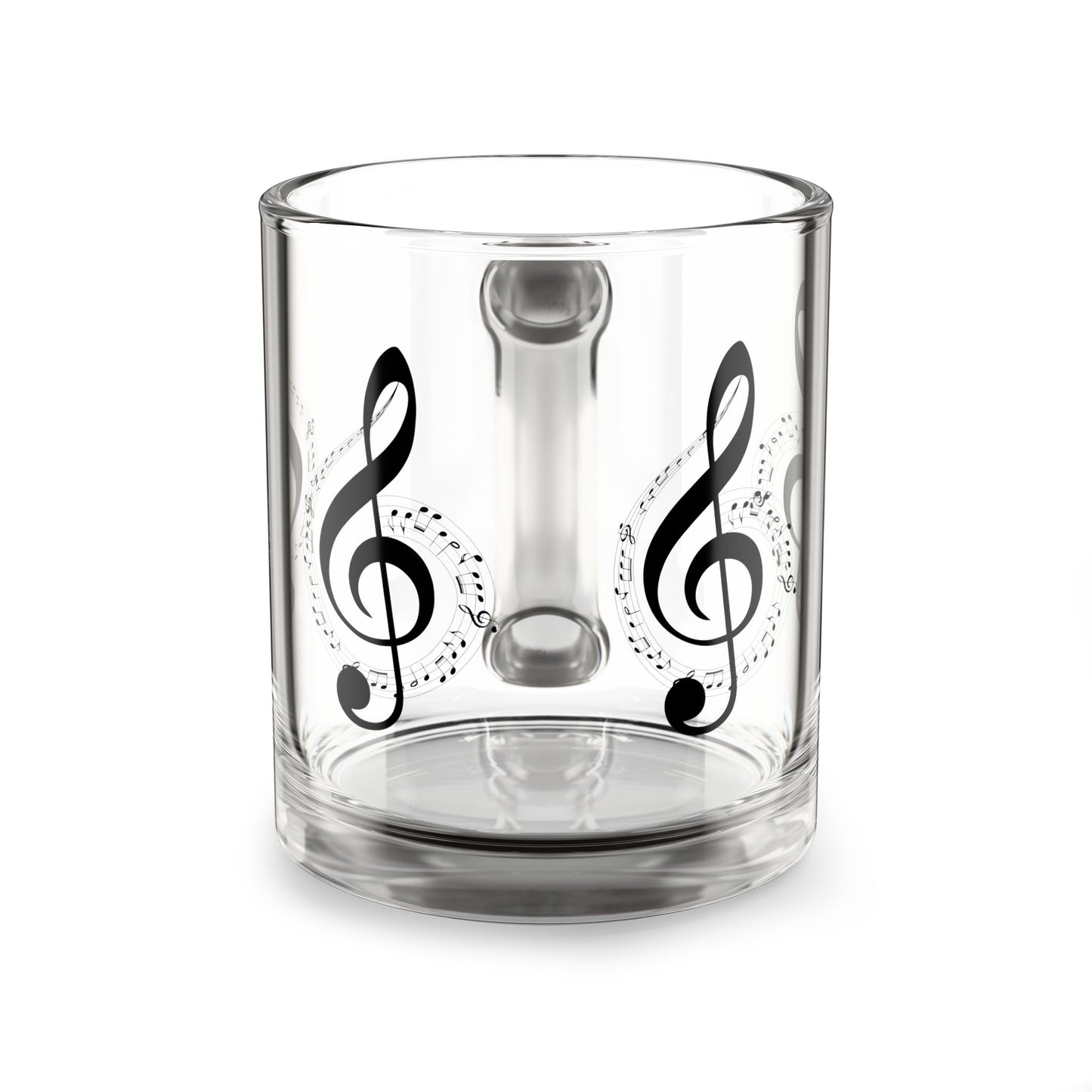 Musical Glass Mug, 10oz - Perfect for Coffee, Tea, Gifts for Music Lovers, Home Decor, Party Favors, Unique Drinkware