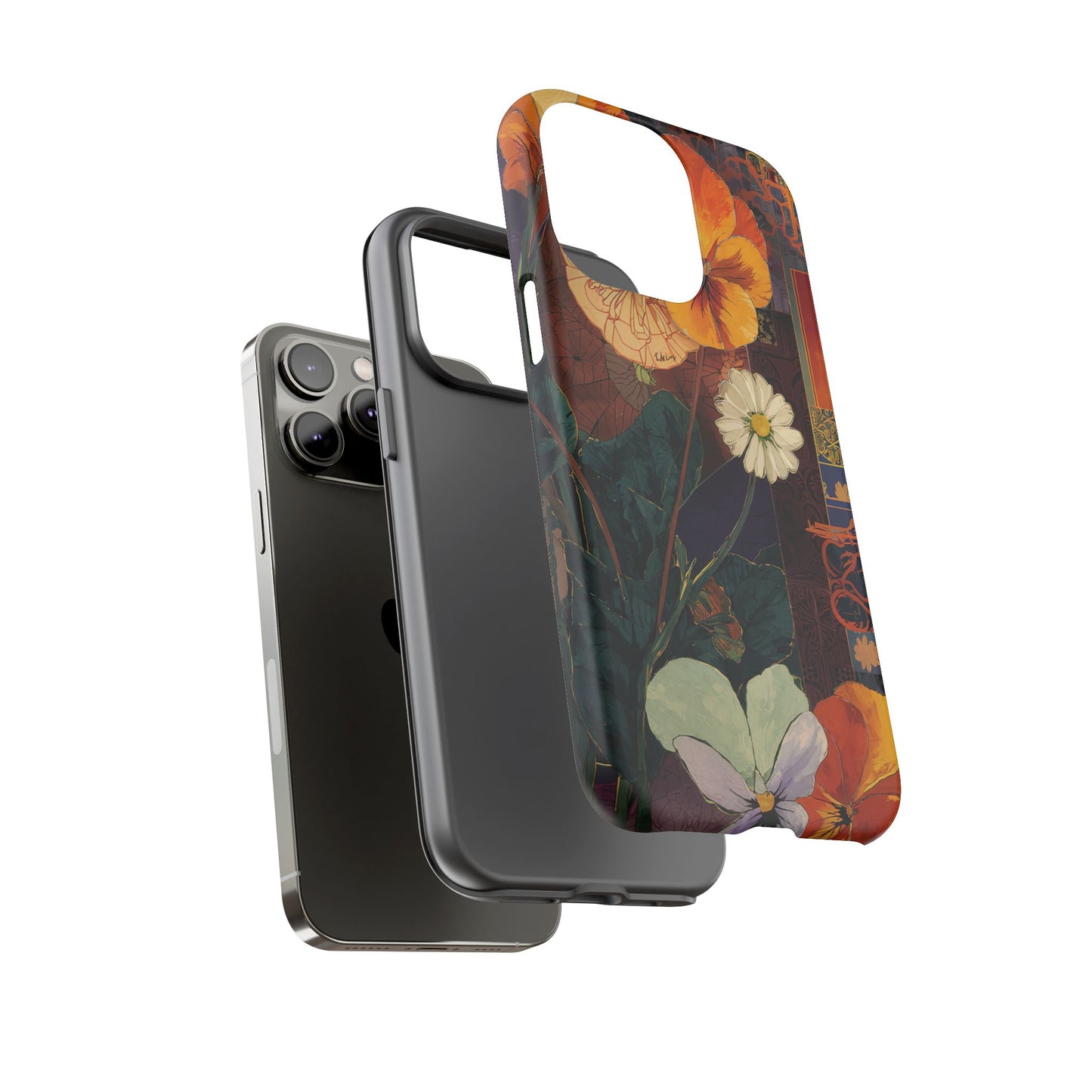 Floral Pansy Tough Phone Case — Vintage Botanical Protection