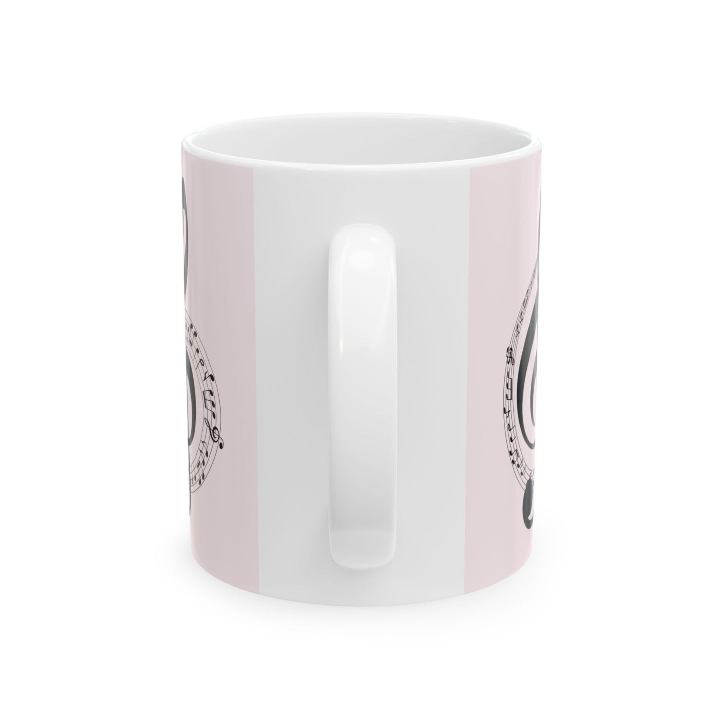 Musical Treble Clef Ceramic Mug — Sheet Music Coffee Cup (11oz & 15oz)