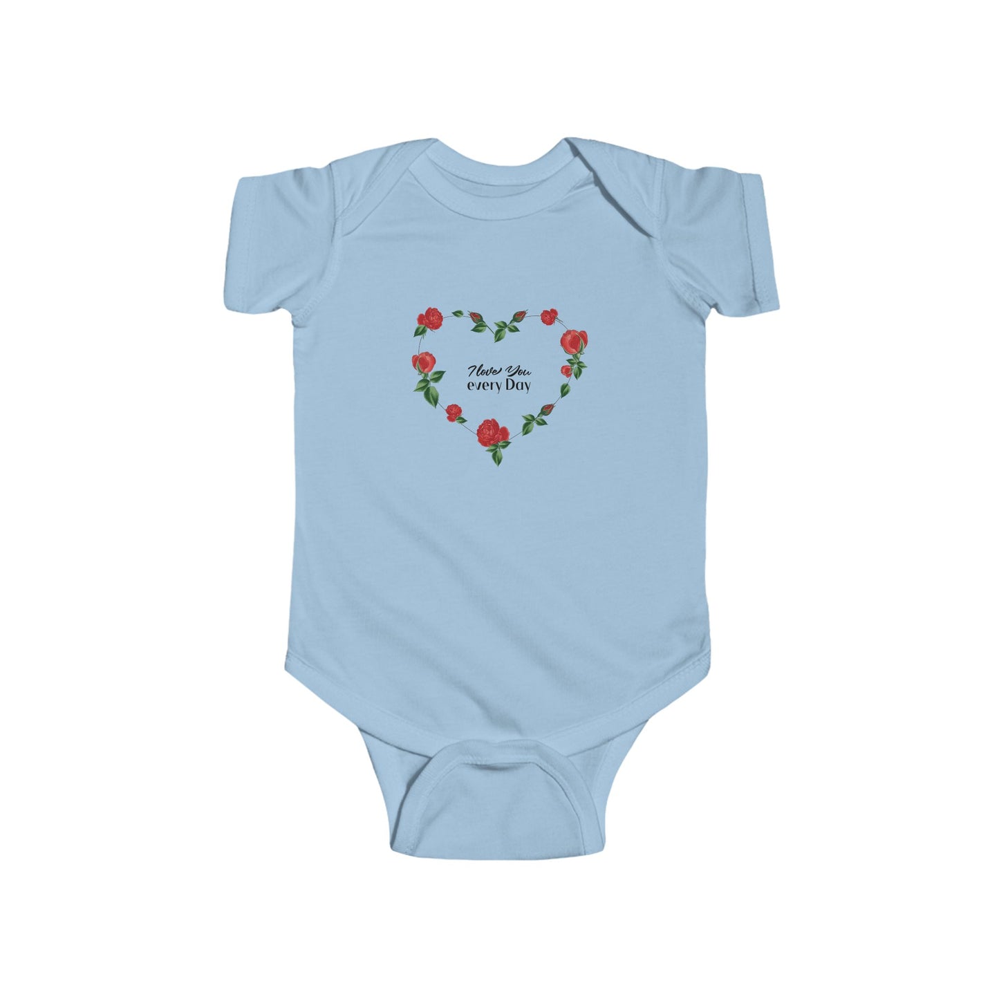 Infant Bodysuit I love you everyday Rose Heart Baby Onesie