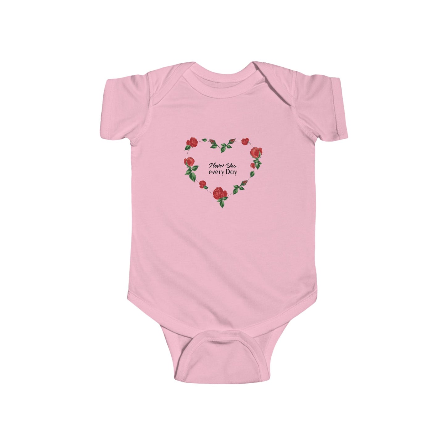 Infant Bodysuit I love you everyday Rose Heart Baby Onesie