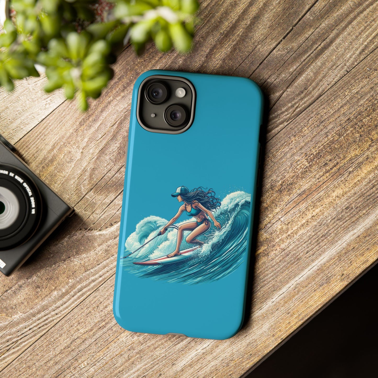 Surfing Phone Case, Coastal Vibes Phone Cover, Tough Cases for Beach Lovers, Ocean Art Phone Accessories, Summer Gift Idea