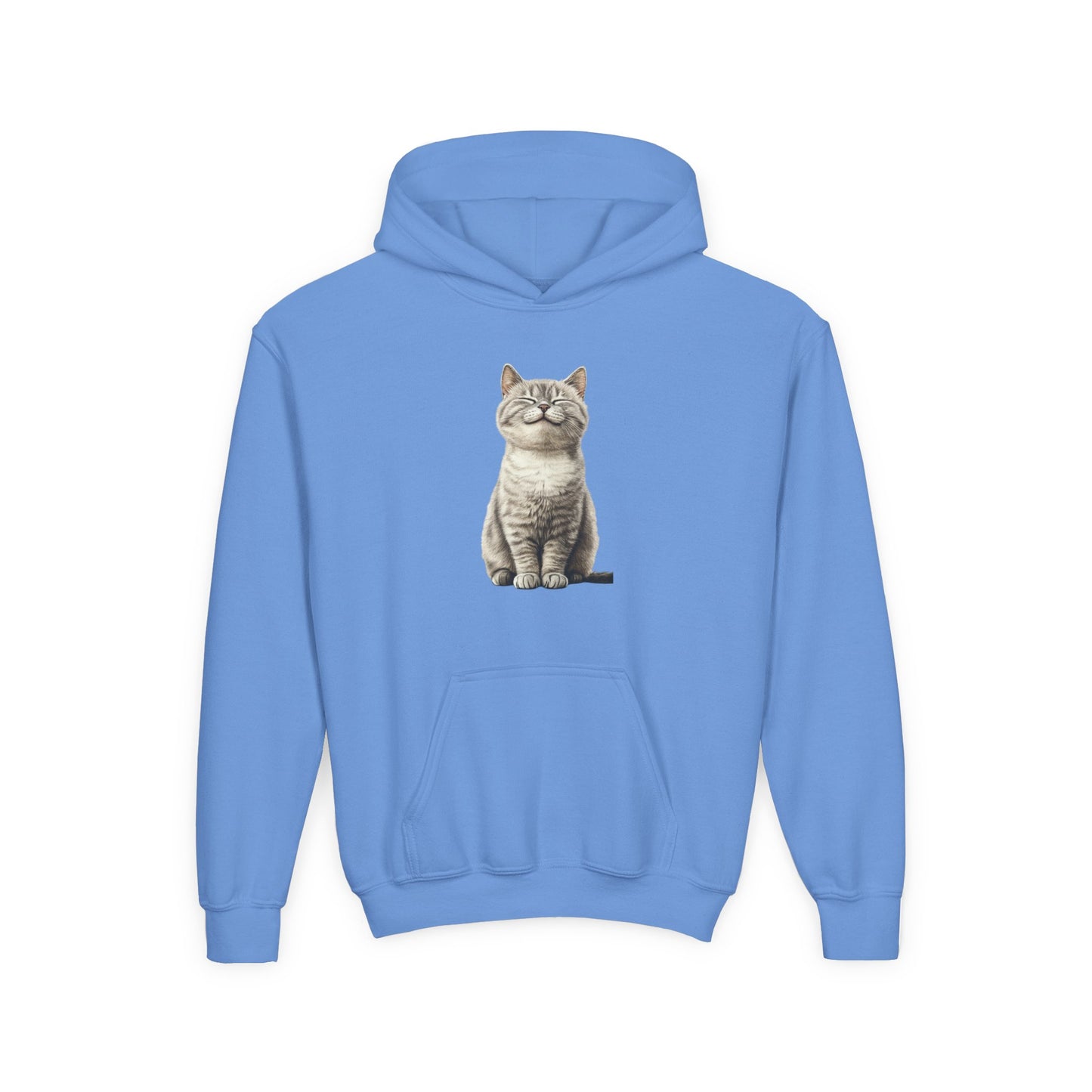 Kids Cat Hoodie – Cute Sitting Kitten Youth Hooded Sweatshirt