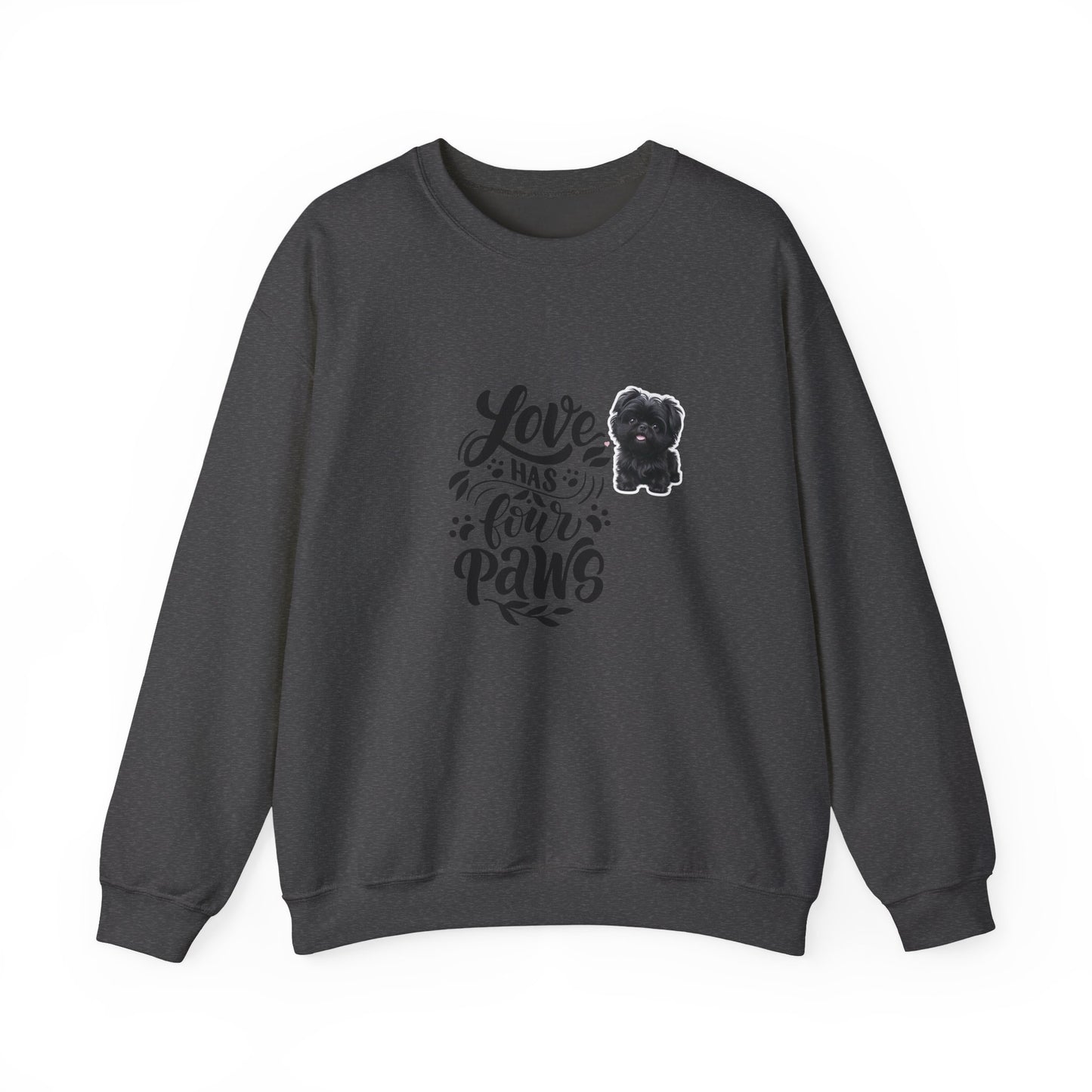 Crewneck Sweatshirt - "Love Has Four Paws" Dog Lover Graphic