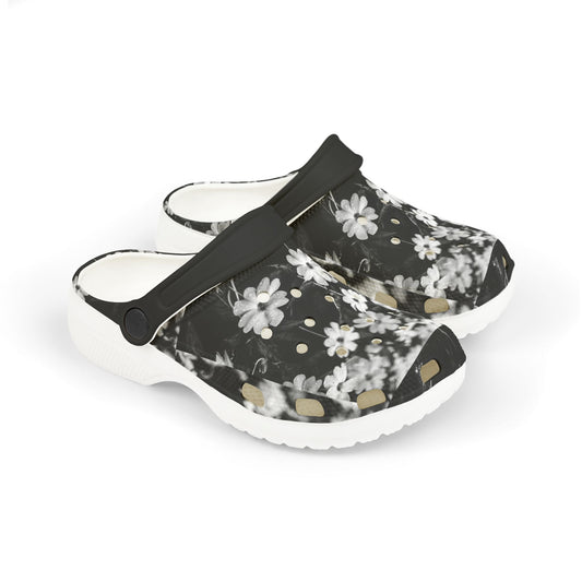 Floral Kid's Clogs, Cute Garden Shoes