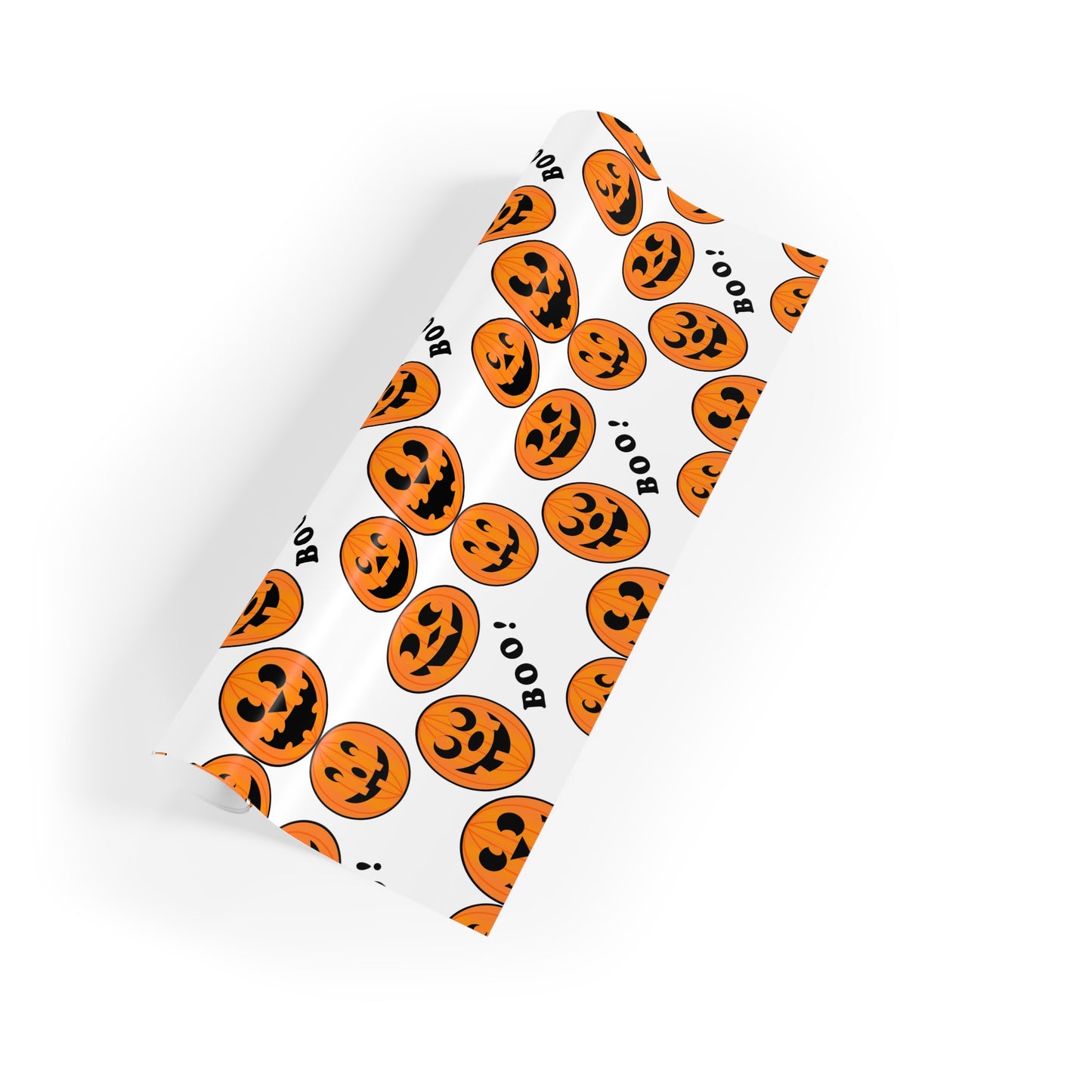 Halloween Gift Wrapping Paper Roll, Spooky Pumpkin Design for Kids, Boo! Pattern, Holiday Party Supplies, Trick or Treat Decor