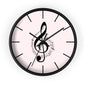 Musical Treble Clef Wall Clock — Pink Music Note Timepiece for Music Lovers