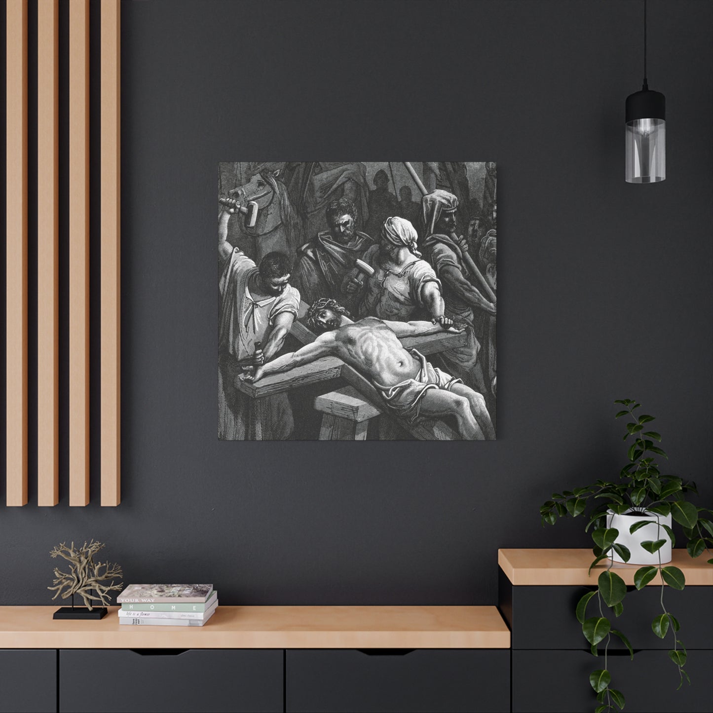 Crucifixion Art Matte Canvas Print – Stretched Religious Wall Decor