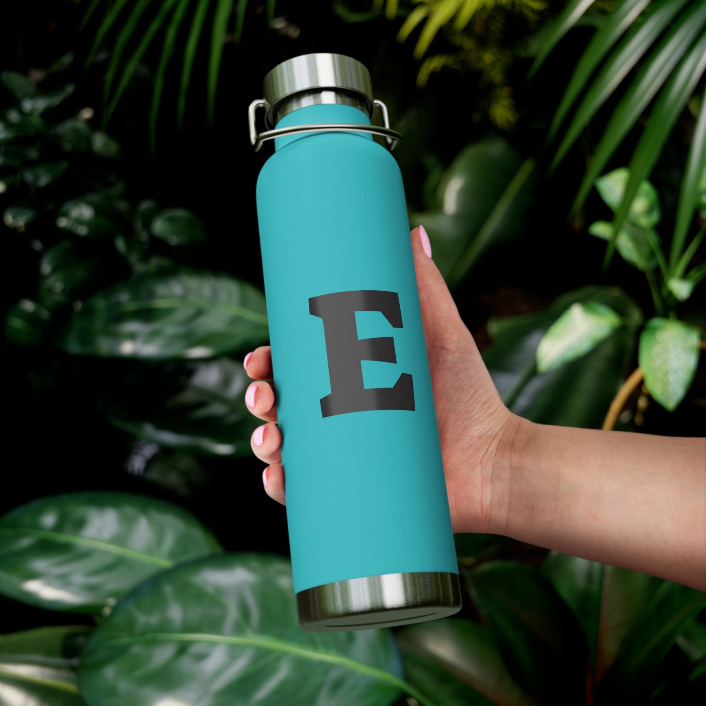 Personalized Copper Insulated Water Bottle, 22oz - "E" Custom Monogram