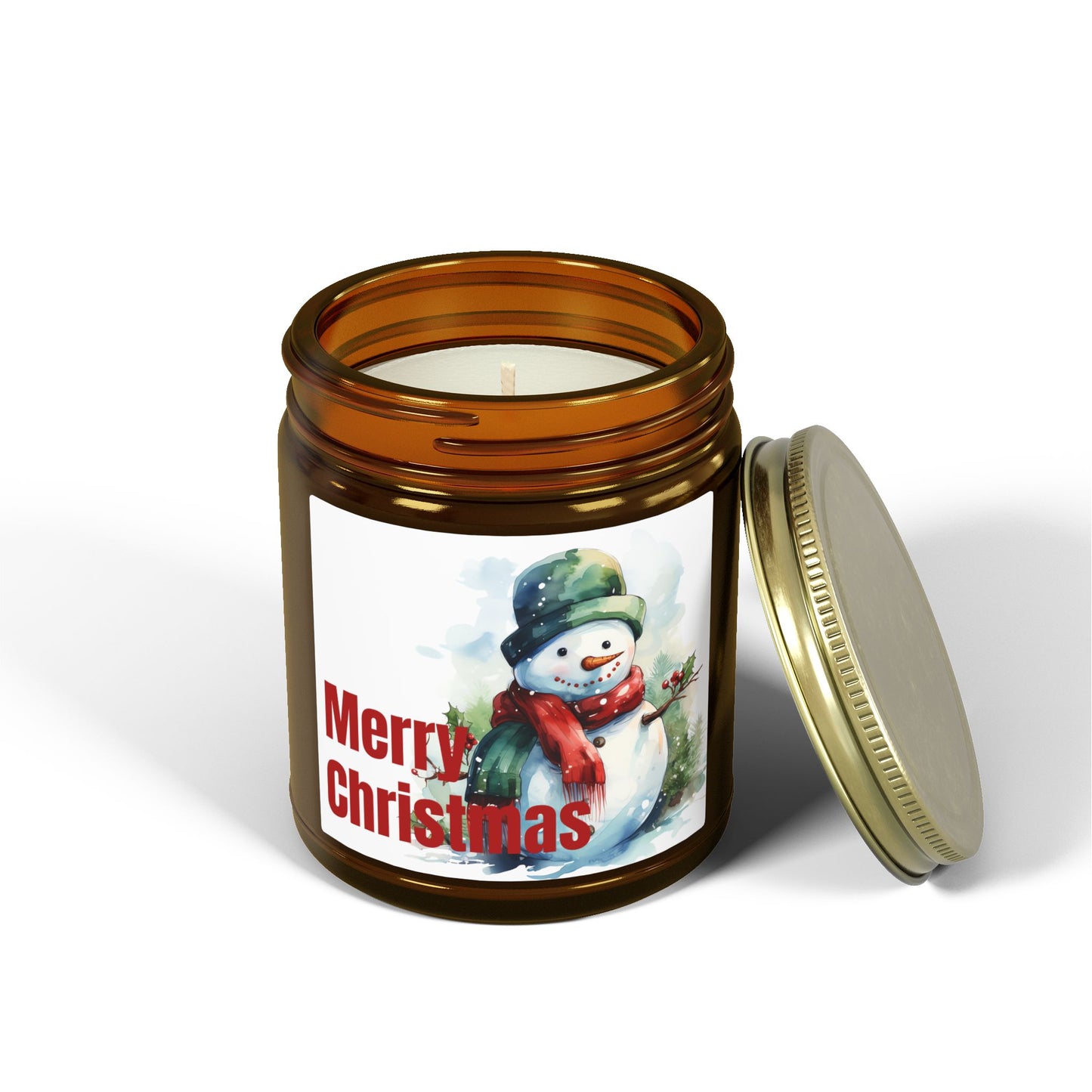 Christmas Snowman Scented Candle — Coconut Apricot Wax (4oz & 9oz)