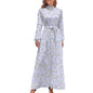 Turtle Neck Long Dress for Women XQ (All-Over Printing)