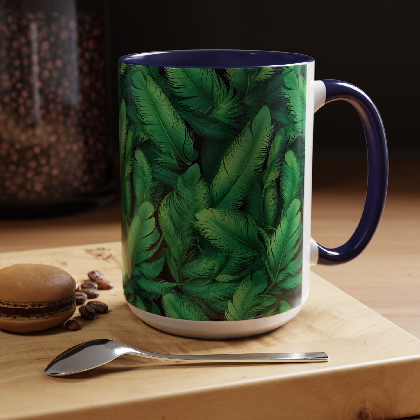 Tropical Leaf Coffee Mug - Green Botanical Drinkware, Ideal Gift for Nature Lovers, Home Decor, Tropical Theme, Eco-Friendly Beverage