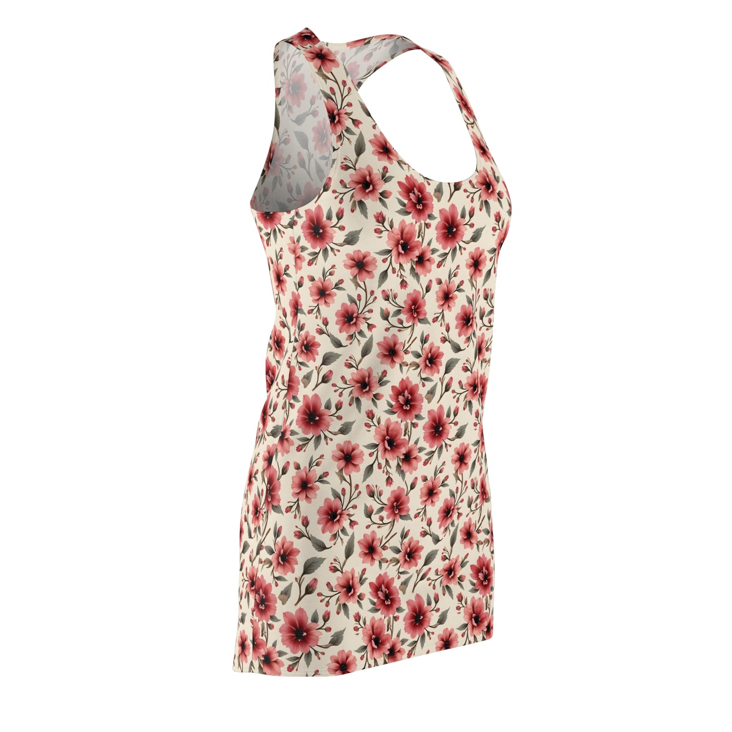 Floral Racerback Dress, Summer Dress, Beachwear, Vacation Outfit, Floral Print Dress, Casual Sundress
