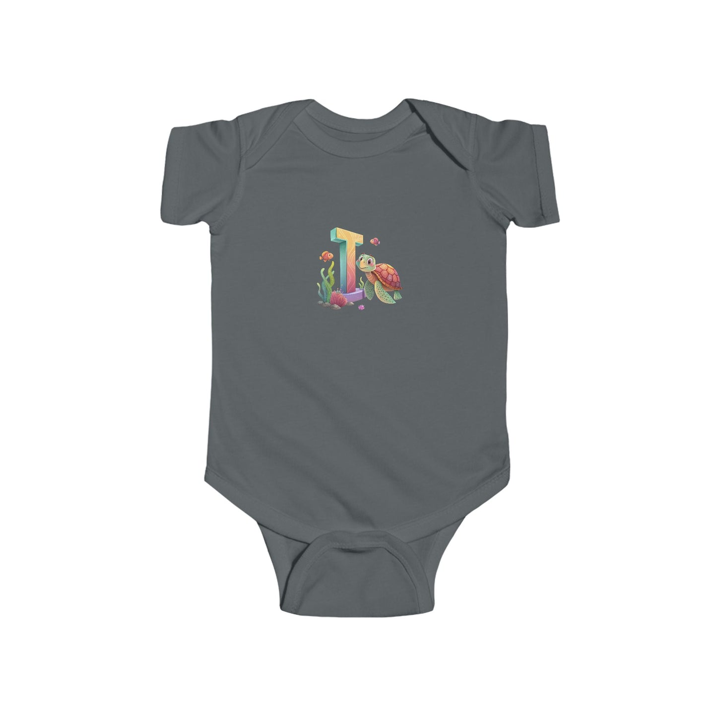Whimsical Floral Baby Bodysuit - Letter I