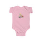 Whimsical Floral Baby Bodysuit - Letter I