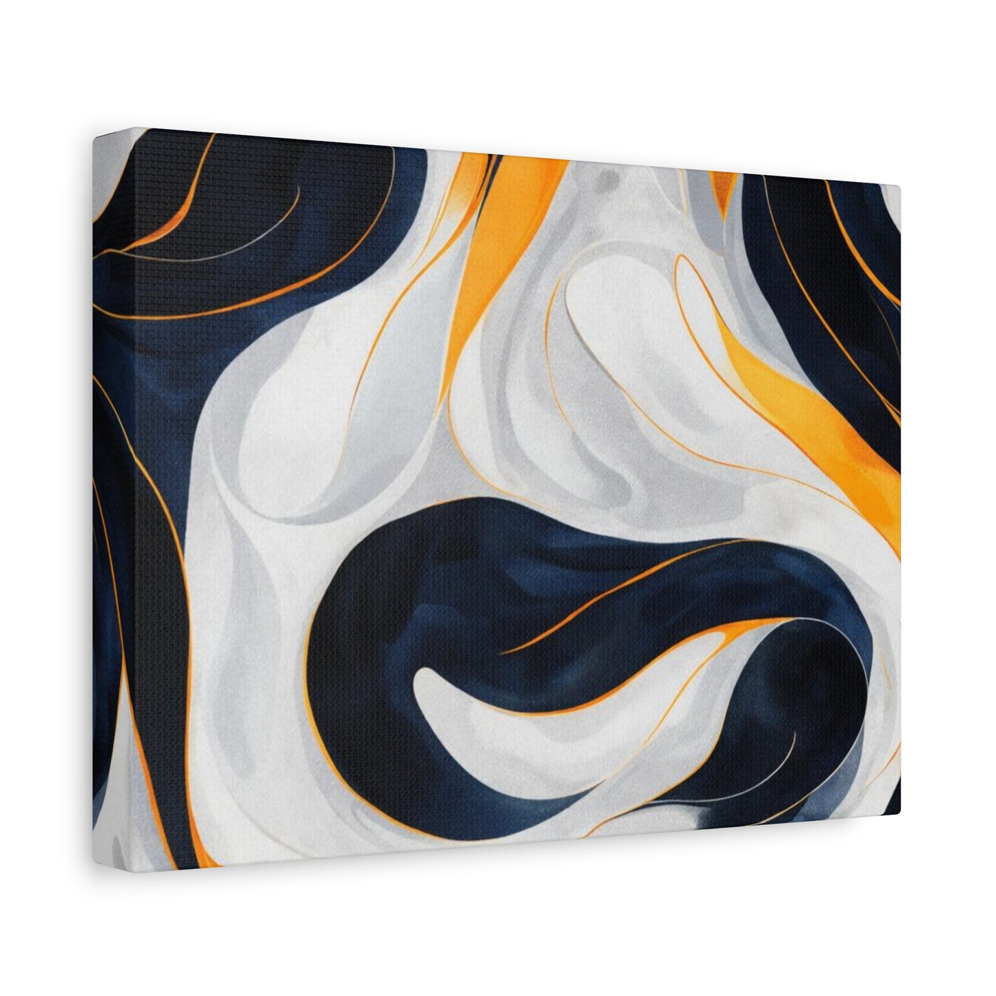 Abstract Navy & Gold Swirl Matte Canvas Wall Art