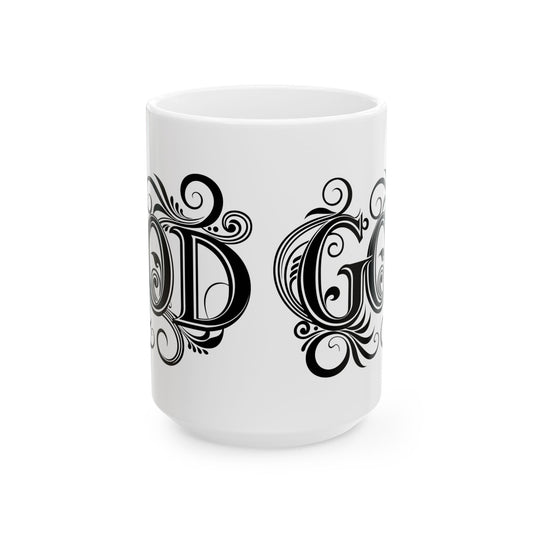 Elegant God Mug for Coffee Lovers, Inspirational Gift, Home Decor, 11oz, 15oz, Spiritual Drinkware, Religious Mug