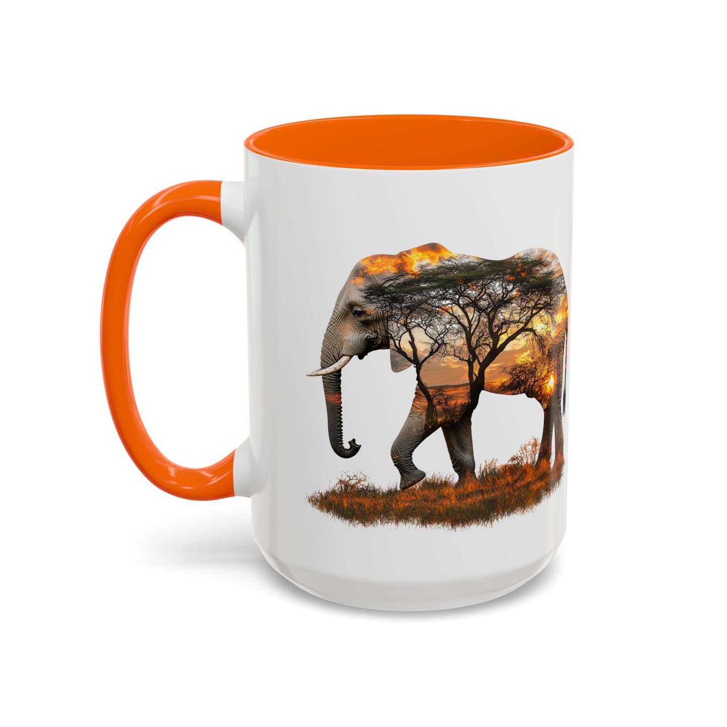 Elegant Elephant Accent Coffee Mug - Nature Lover Gift, Animal Lover Mug