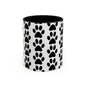 Paw Print Accent Coffee Mug - Dog Lover Gift, Black and White Pet Mug, Cute Animal Decor, Personalized Pet Owner Present, Coffee Tea Cup