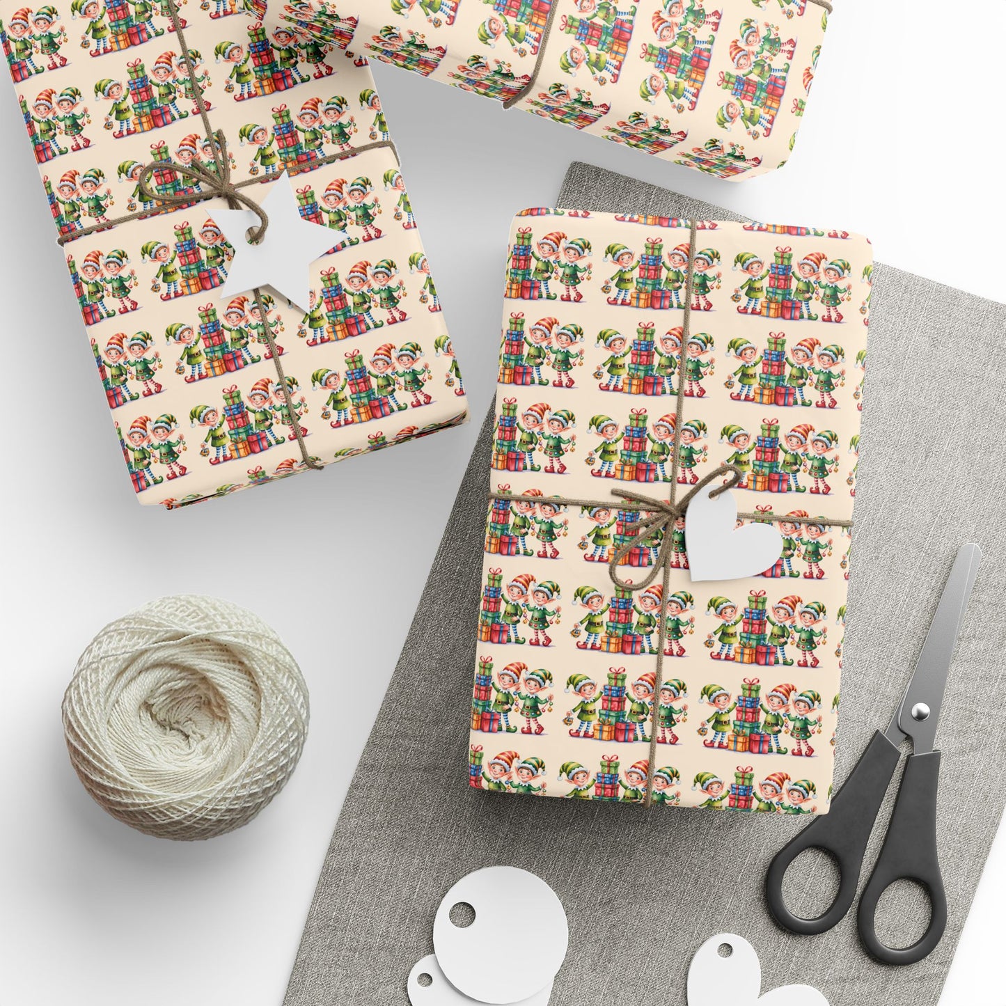 Holiday Gnome Wrapping Paper Roll – Colorful Santa Gnome Gift Wrap