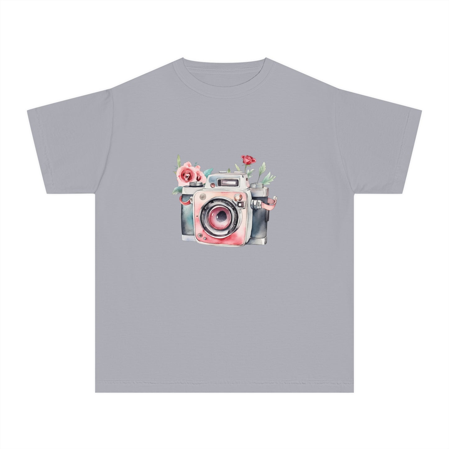 Floral Camera Youth Tee, Cute Teen Shirt