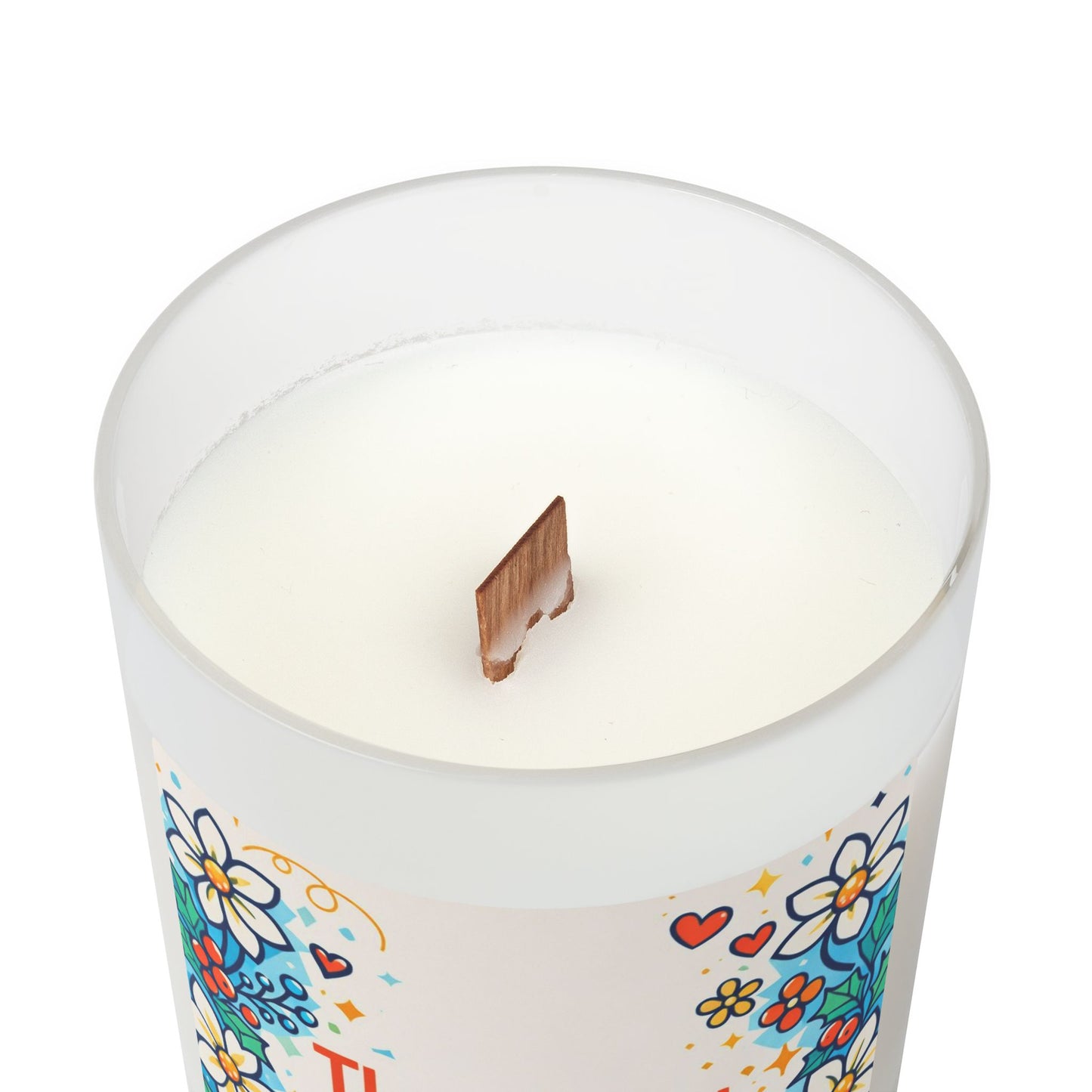 Thank You Very Much Frosted Glass Candle — Floral Appreciation 11oz