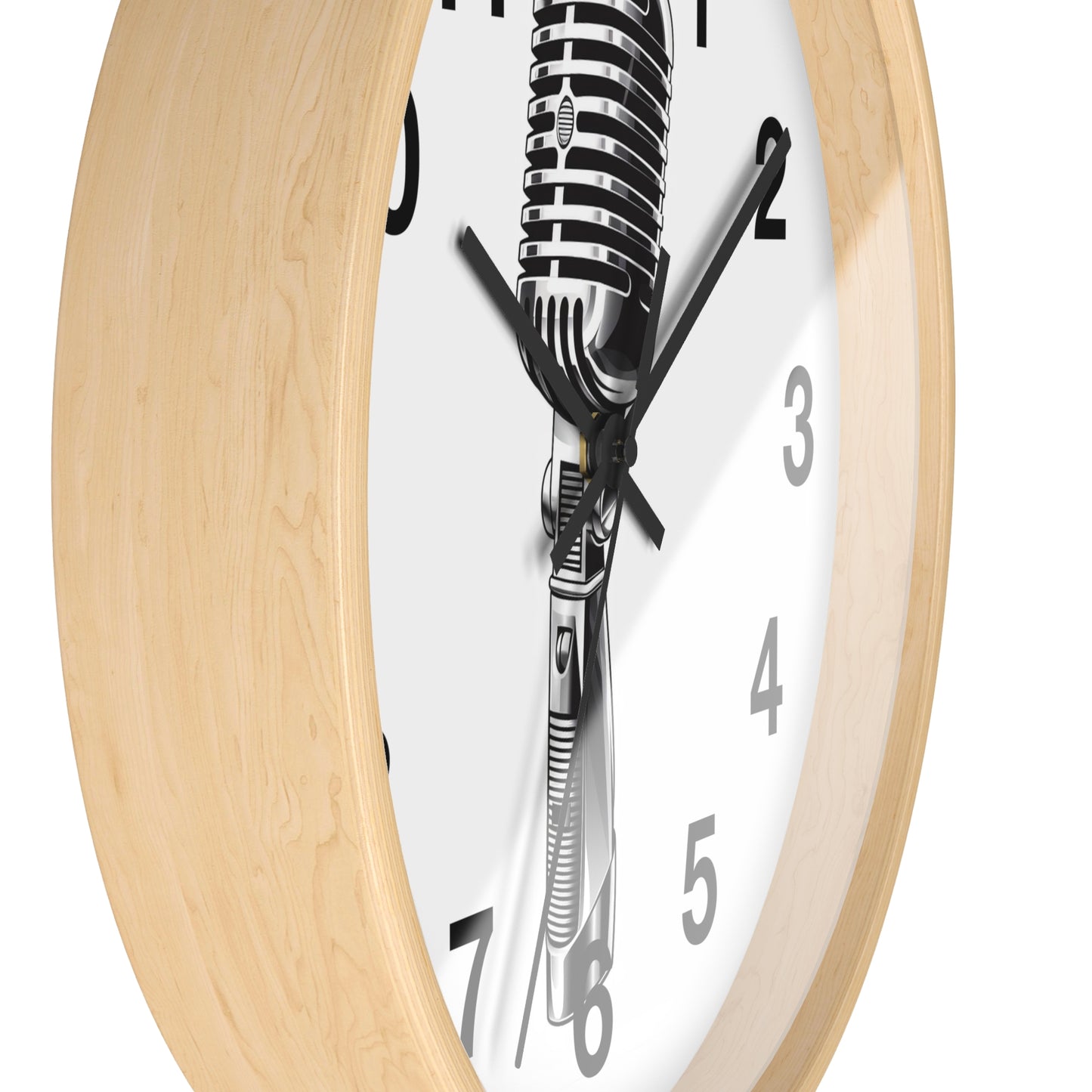 Retro Microphone Wall Clock | Vintage Mic Analog Clock