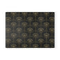Lotus Pattern Glass Cutting Board — Elegant Black & Gold Kitchen Board