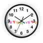 Rainbow Hand-Drawn Hearts Wall Clock | Colorful Heart Line Clock