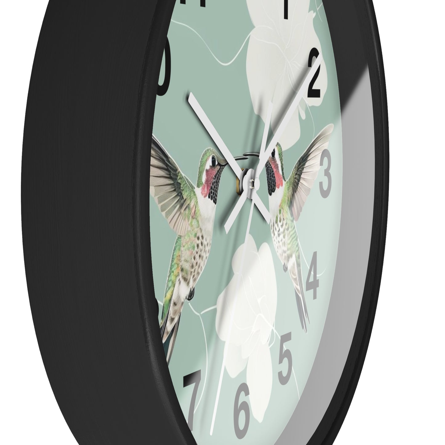 Hummingbird Floral Wall Clock | Mint Bird Clock