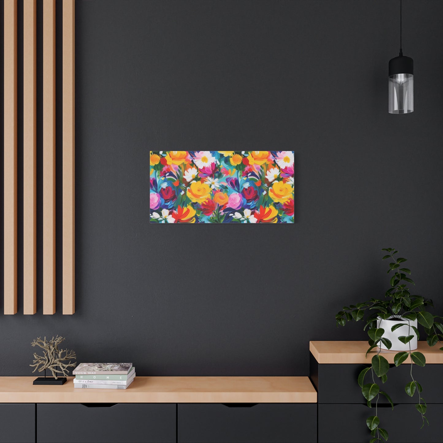 Vibrant Floral Matte Canvas Wall Art — Colorful Garden Print, Stretched 1.25"