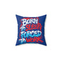 Born to Sleep, Forced to Work Square Pillow — Funny Graphic Throw Pillow for Home & Office