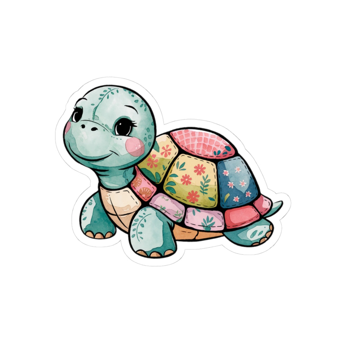 Adorable Turtle Kiss-Cut Stickers for Laptop, Water Bottle Decor, Cute Gifts for Kids, Animal Lover Stickers, Fun Party Favors