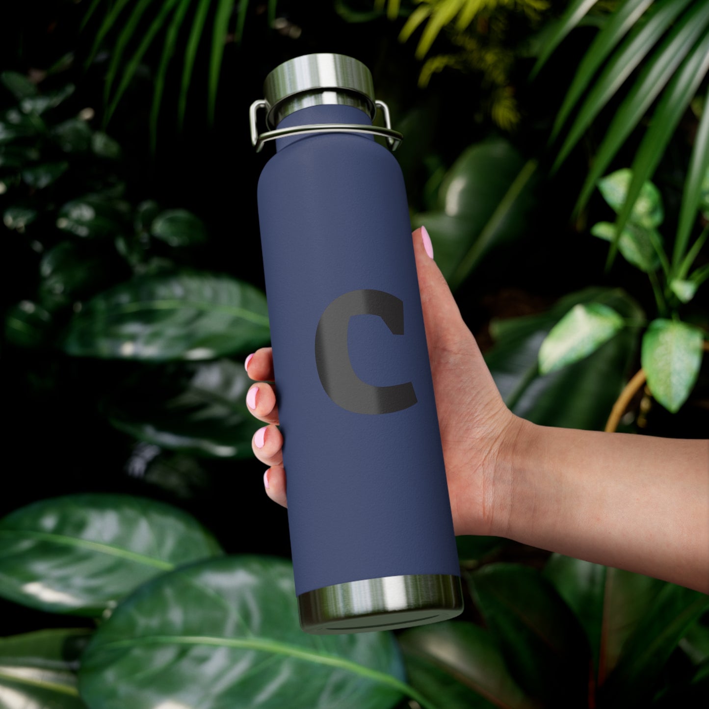 Personalized Copper Insulated Water Bottle, 22oz - "C" Custom Monogram