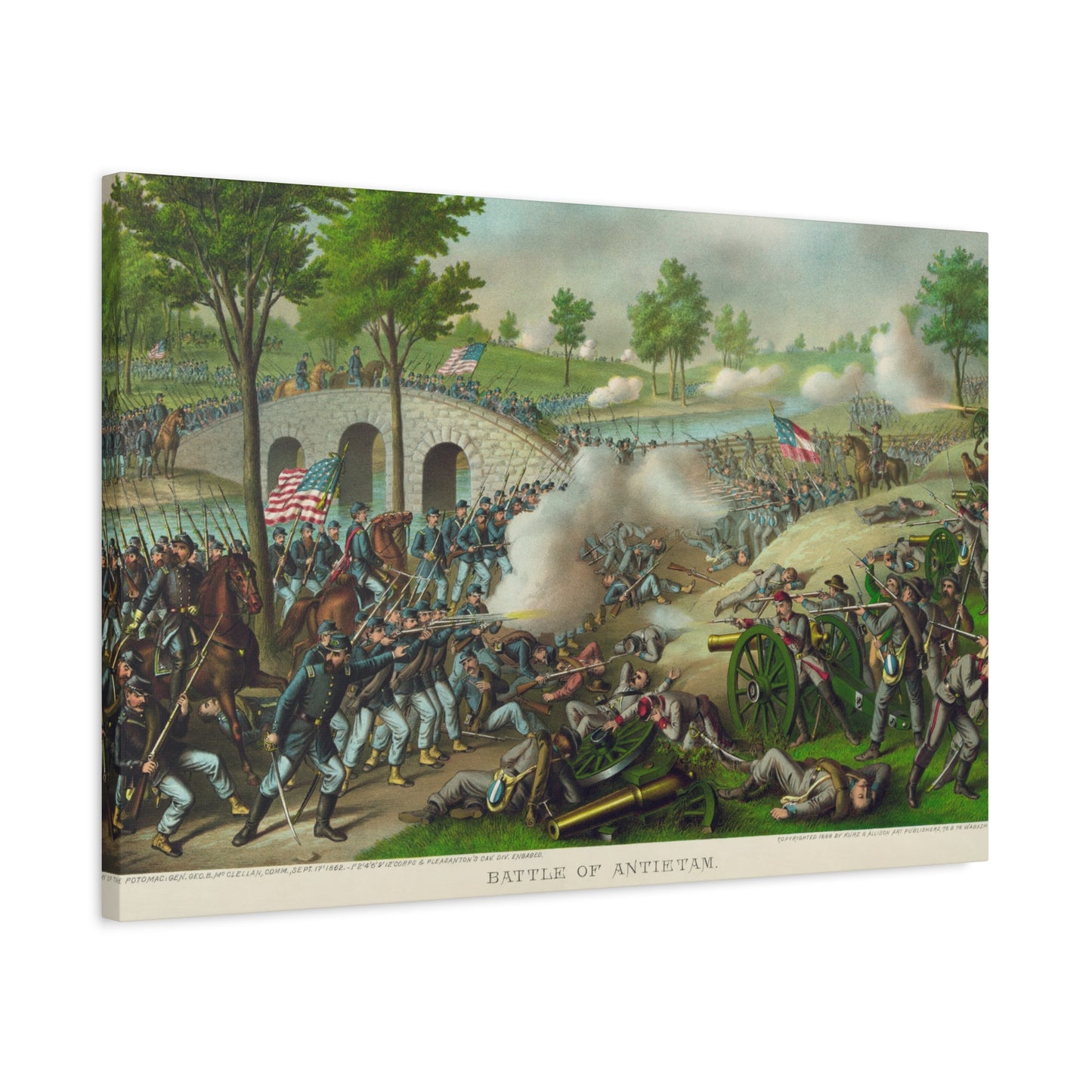 Antietam Battle Canvas Print — Civil War Historical Wall Art (Matte Stretched)