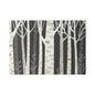 Birch Forest Glass Cutting Board – Monochrome Woodland Kitchen Decor