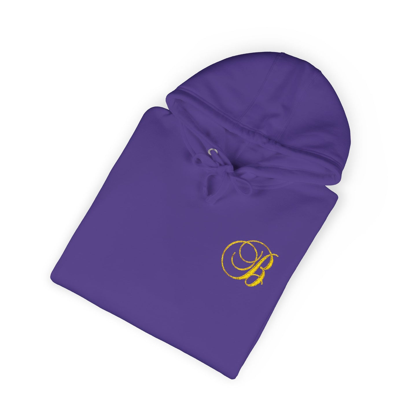 Coral Gold Floral Initial Hoodie — Monogram 'B' Casual Pullover