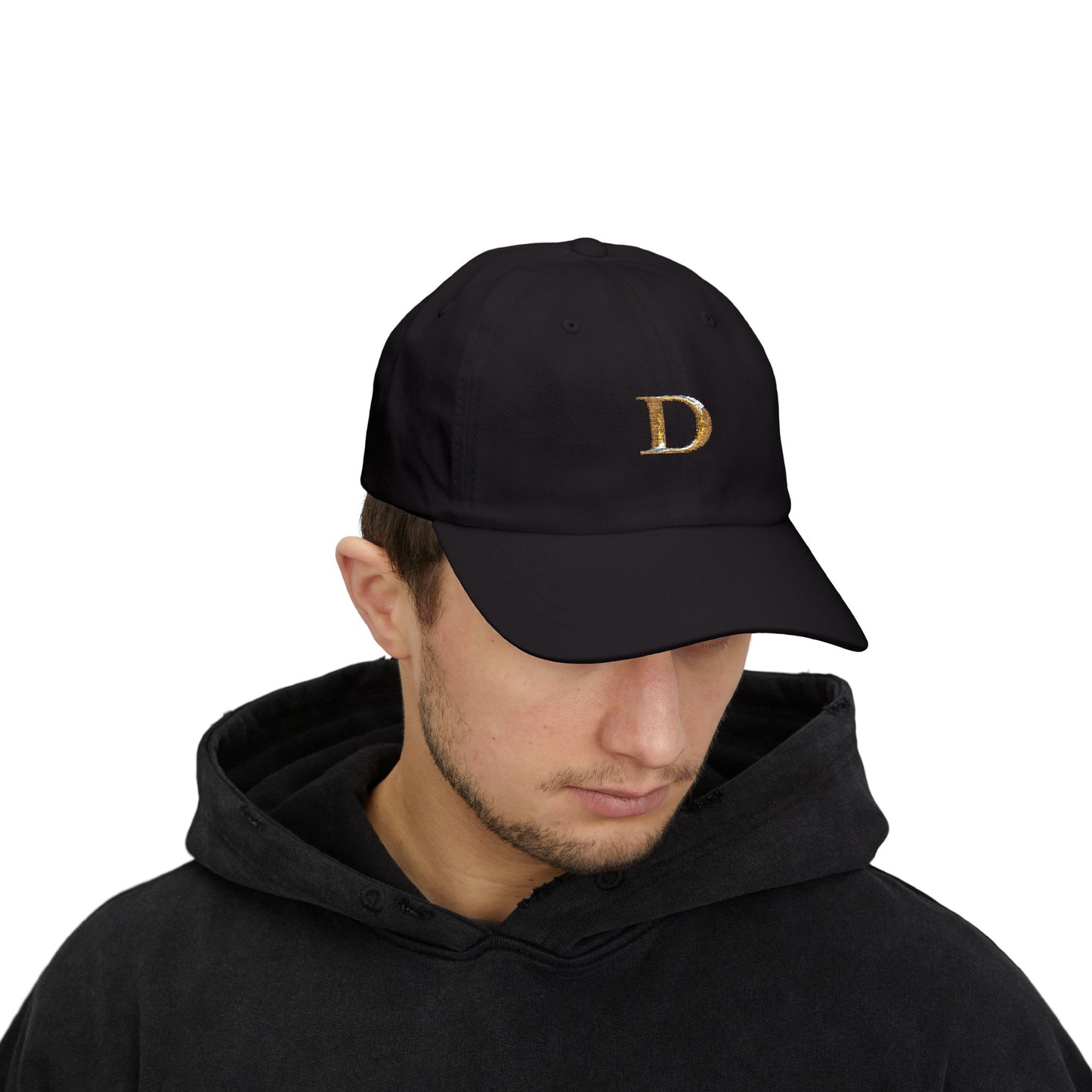 Classic Gold Initial Dad Cap - Letter D