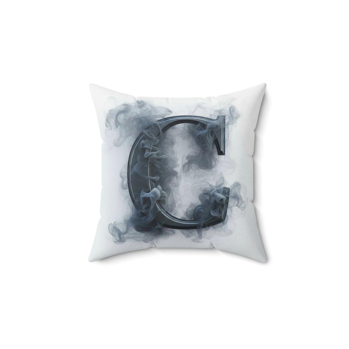 Smoky Monogram 'C' Decorative Throw Pillow — Personalized Initial Accent