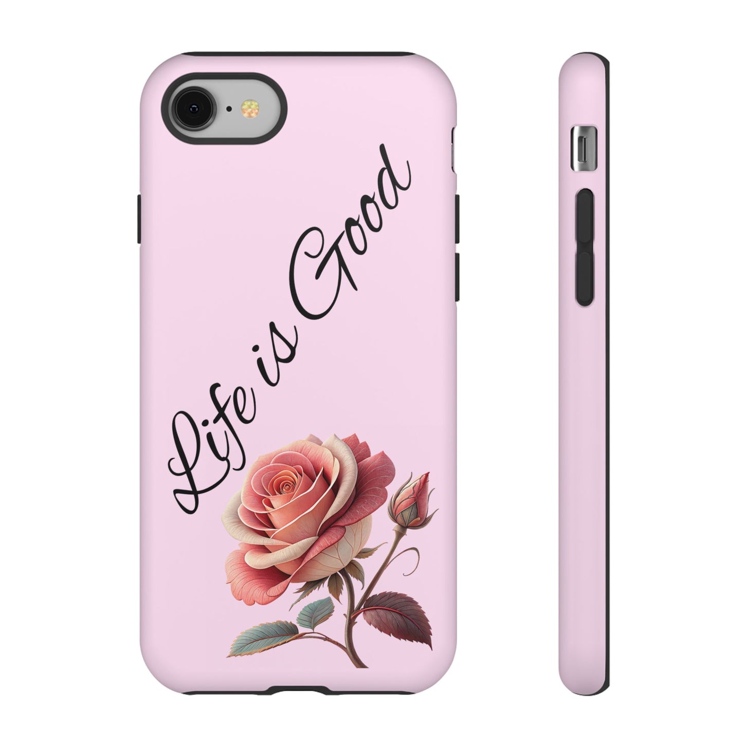 Roses & Positivity Phone Case - Floral Design, Life is Good, Tough Cases for Everyday Wear, Gift for Friends, Mother's Day, Spring [...]