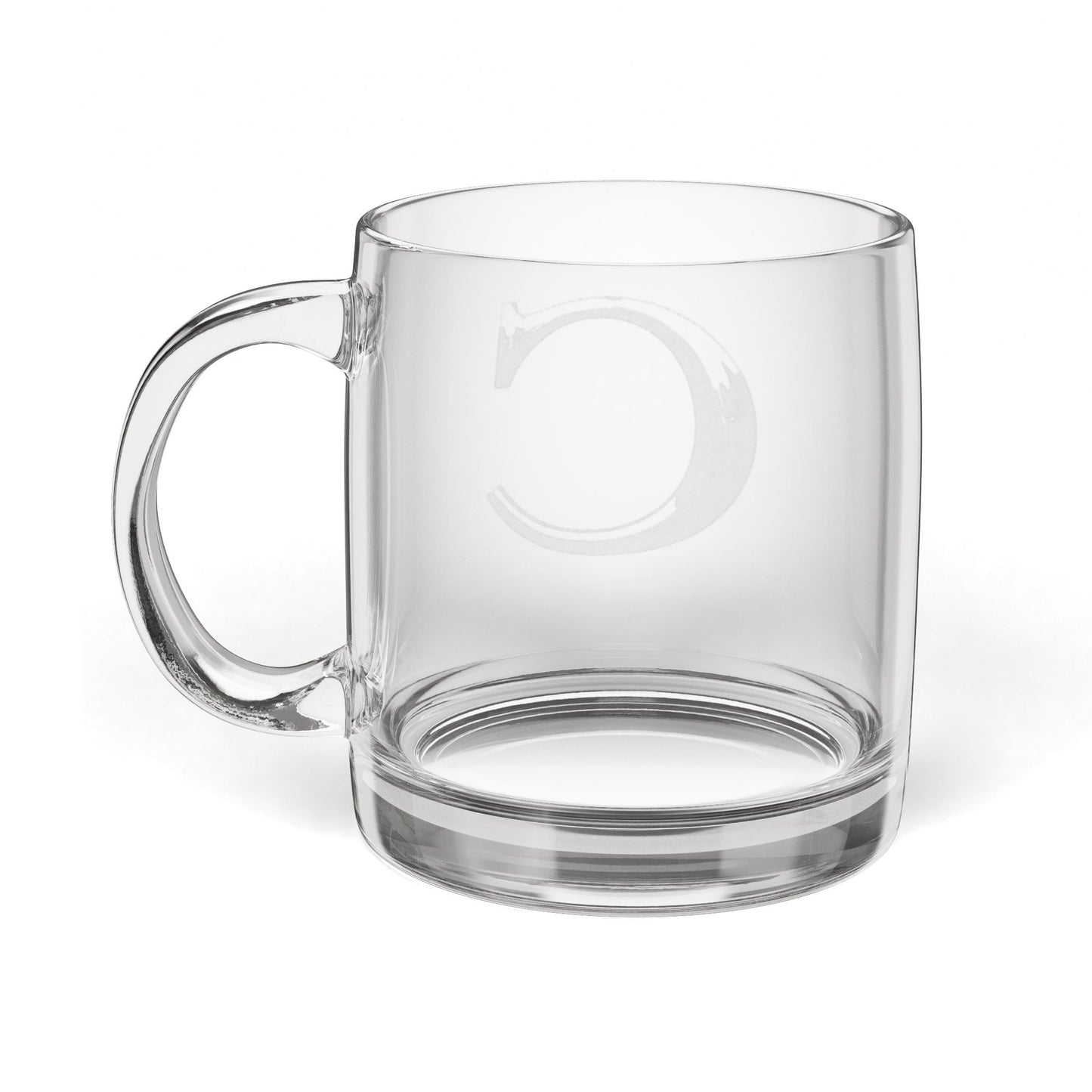Personalized Engraved Glass Coffee Mug |Letter C