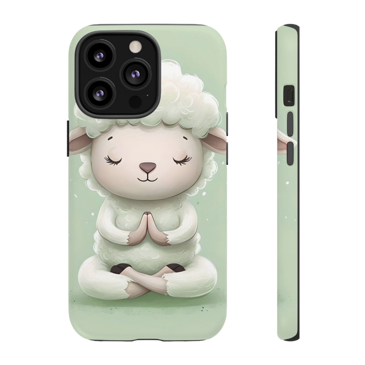 Meditating Lamb Phone Case — Cute Pastel Protective iPhone Cover