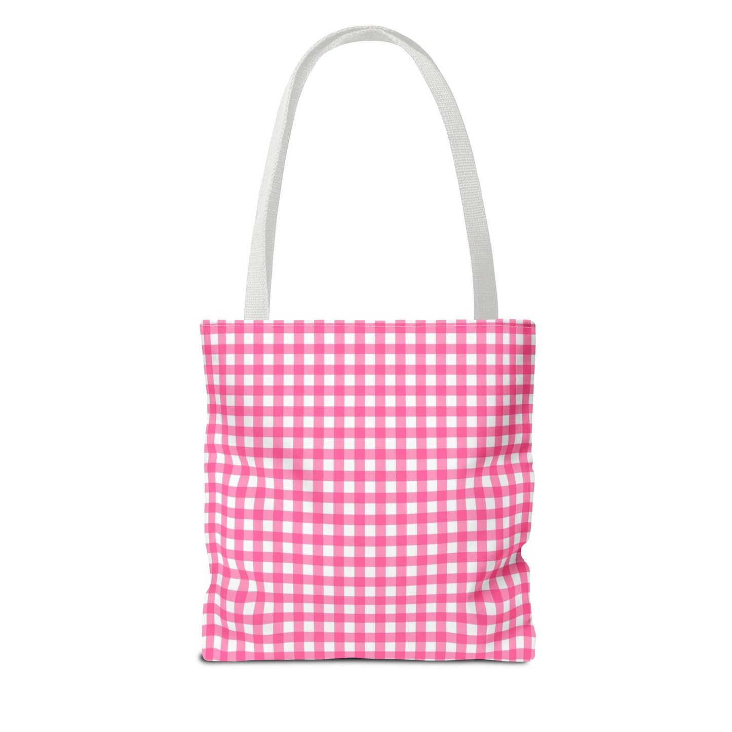 Cute Pink Gingham Tote Bag - Reusable Shopping Bag, Beach Tote
