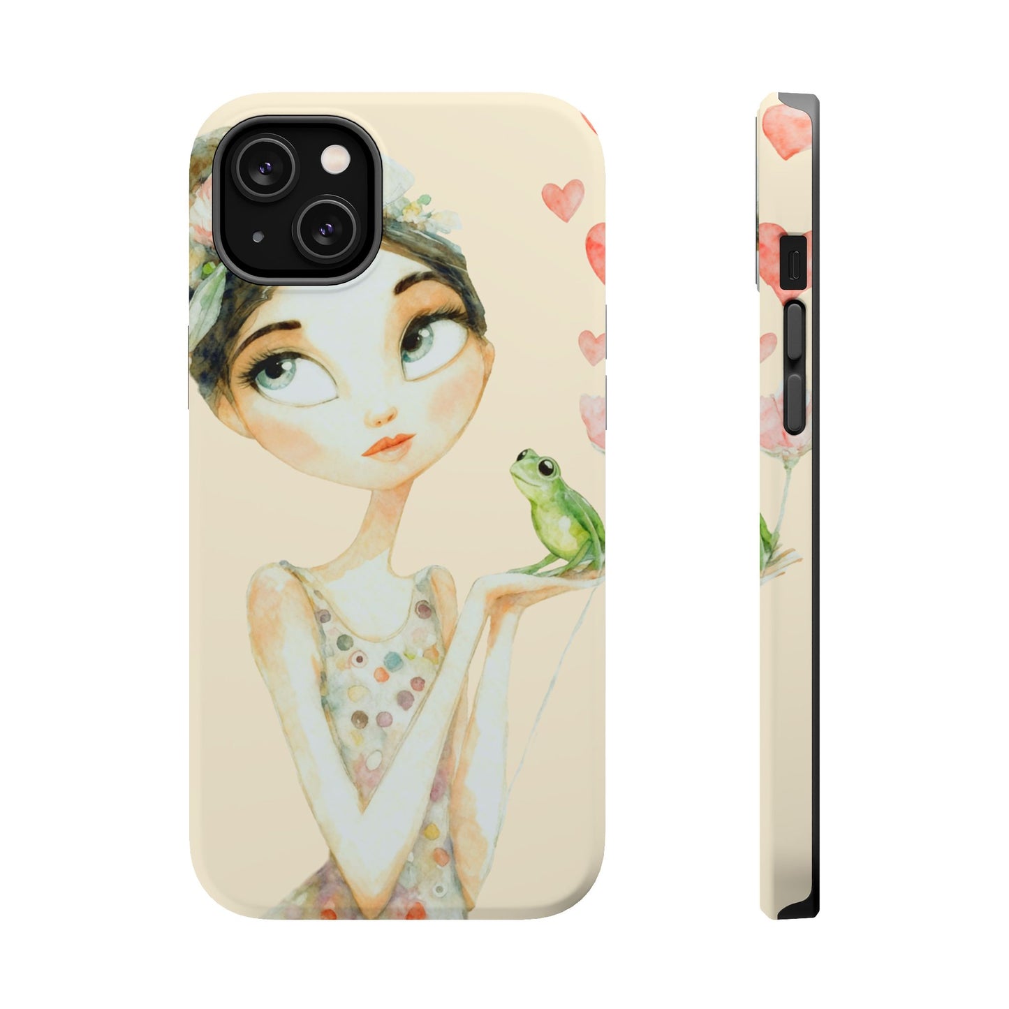 Whimsical Girl with Frog Magnetic Impact Phone Case